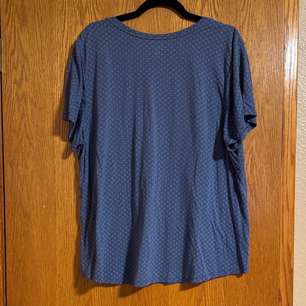 Ana Blue Scoop Neck Short Sleeve Tee size 2x - Picture 4 of 4